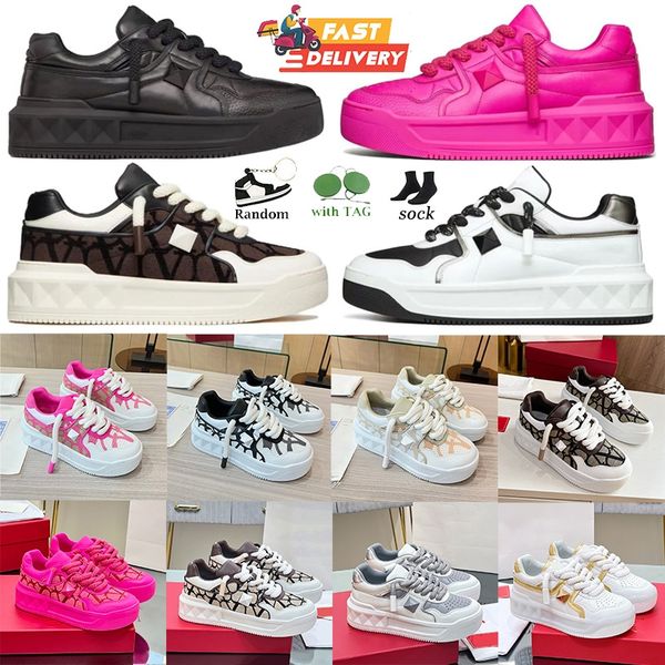 Diseñador One Stud Open Hombres Mujeres Zapatos casuales Remache Blanco Negro Rojo Entrenadores Vestido Zapato Famoso París Cuero Transpirable Zapatillas deportivas bajas 36-45