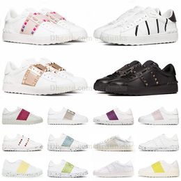 Designer Open Sneaker Casual Chaussure Hommes Femmes Plate-forme Baskets Sport Entraîneur Chaussure Rose Noir Bleu Marine Rivets Mocassins Plate-Forme Plat Grande Taille Spikes Formateurs