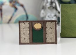 Designer Ophidia Card Holders Luxe Men Women Canvas Wallet Fashion Marmont Short Turn Hoogwaardige Double Letter Mark Mini Card Case Bags 617A