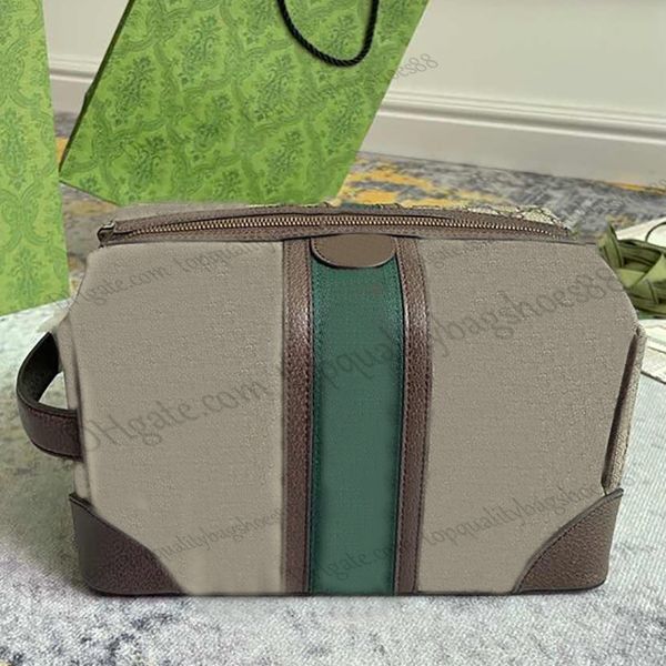 Designer Ophidia Toitrage Case de mode Men de mode Femmes Canvas Cuir Trim Cosmetic Clutch Toilet Pouche de beauté ACCESSOIRES ACCESSOIRES DE MALUP LUXE