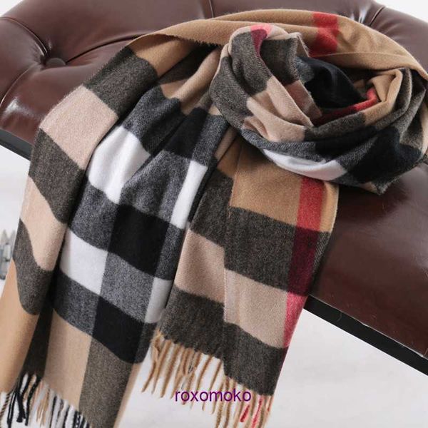 Diseñador Original Bur Home bufandas de invierno a la venta bufanda mujer 2023 nuevo Checker estampado borla Cachemira moda cálido chal cuello