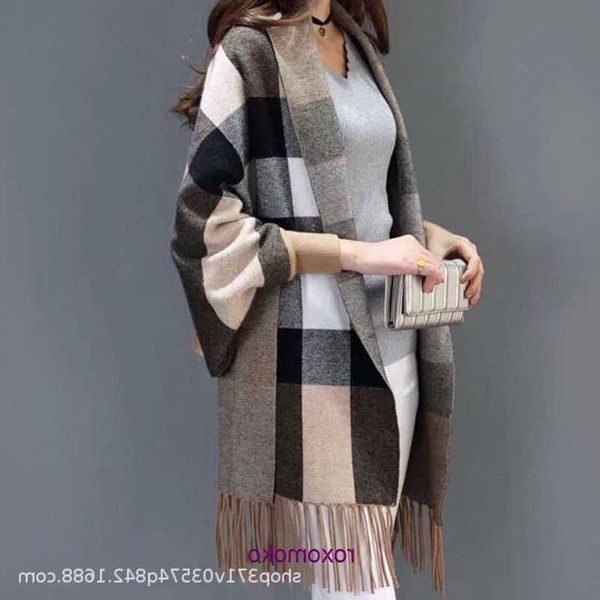 Designer Original Bur Home Écharpes d'hiver en vente Écharpe d'automne et imitation cachemire pour femmes Outwear Tricoté avec manches Châle climatisé Épaissi 7EFV