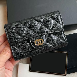 Designer avec boîte Porte-monnaie Porte-cartes porte-clés porte-passeport en cuir d'agneau caviar classique Femmes hommes mode luxe fentes pour cartes de crédit Lychee peel mini wallet