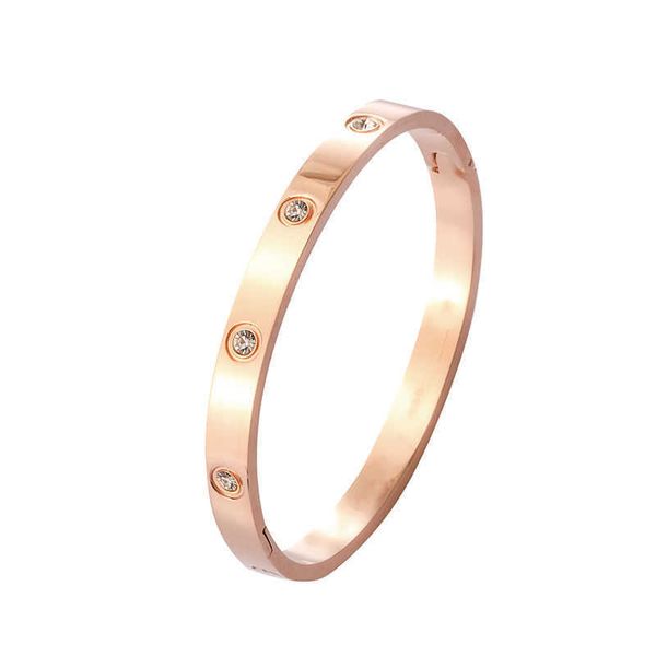 Designer Original Japon et Corée du Sud Nouveau bracelet en acier titane incolore 18 carats avec diamants pour filles petit tempérament de luxe Ros de haute qualité