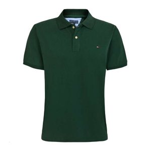 T-shirt manches courtes homme, Polo ample et décontracté, couleur unie, en coton, avec revers brodés, qualité originale