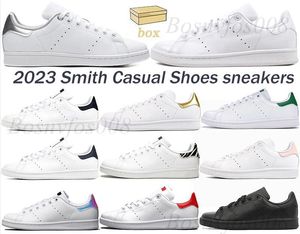 Ontwerper Originele Smith Men Dames Casual schoenen Groen Zwart Witblauw Red Pink Silver Heren Stan Fashion Shoe Flats Sneakers Maat 36-45