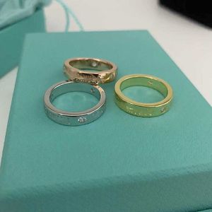 Ontwerper Originele Tiffays S925 Silver Ring Paar paar ring drie diamant eenvoudige en veelzijdige gepersonaliseerde heren Wededomenschap Valentijnsdag cadeau