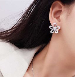 Designer Originele Van Big Flower oorbellen Gold High Edition Dikke PLated 18K Diamond volledige bloemblaadjes sieraden