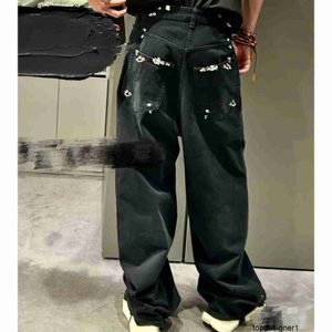 Designer Originele versie van herfst- en wintermodemerk Paris B klassieke losse casual broek voor koppels, comfortabele en afslankende jeans met rechte pijpen JMRI