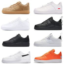 Designer Outdoor Air Force Men Low Skateboard Shoes Discing One Air Force 1 07 Knit Euro High Women All White Black Wheat Sports Running Trainer Sneakers