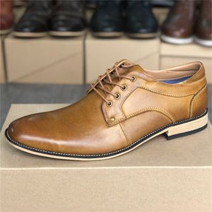 Zapatos Oxford de diseñador Zapatos de vestir Derby de piel de becerro negro de calidad superior Boda formal Tacón bajo con cordones Entrenadores de oficina de negocios Tamaño 39-47 016