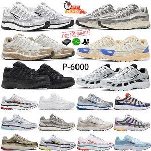 Diseñador P6000 Zapatillas para correr para hombres Mujeres Baloncesto Metálico Plata Plana Peltre Hangul Día Triple Negro Metálico Plata Rojo Deportes al aire libre Zapatillas de deporte