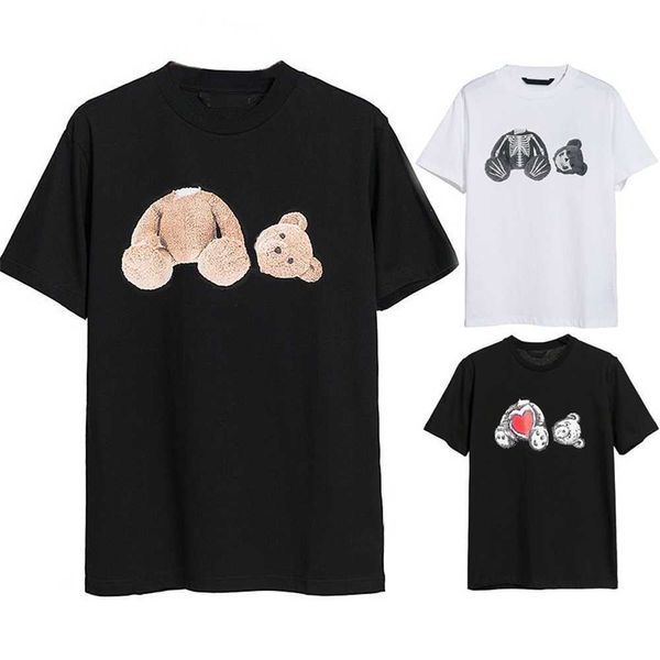 Diseñador Pa camiseta Marca de lujo Etiquetas de ropa Letras de oso decapitado Moda Algodón puro Manga corta Primavera Verano Marea Hombres Mujeres Camisetas Camisasxzpdajl3