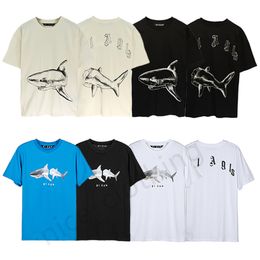 Designer PA T-shirt T-shirt de luxe imprimement palmiers Shark t-shirts mens mens, manches courtes à manches courtes, streetwear décontracté