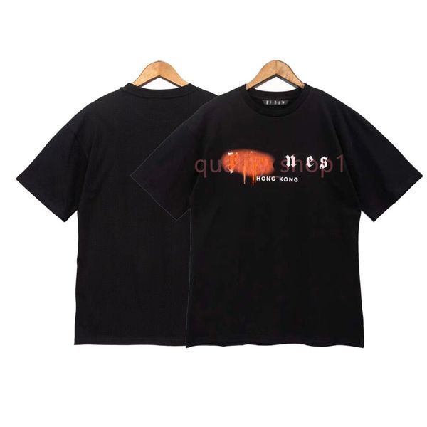 Diseñador Pa camiseta Camisetas de lujo Imprimir Palms Camisas para hombre para mujer Ángulo Manga corta Hip Hop Streetwear Tops Ropa Ropa XS XL PUI2