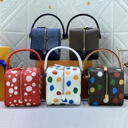 Designer Painted Dots Bag Sac à main Taurillon Leather Women Business Briefcase Yayoi Kusama Fashion 3D Print Dote Flap Messenger Tote Clutch Mini Bag