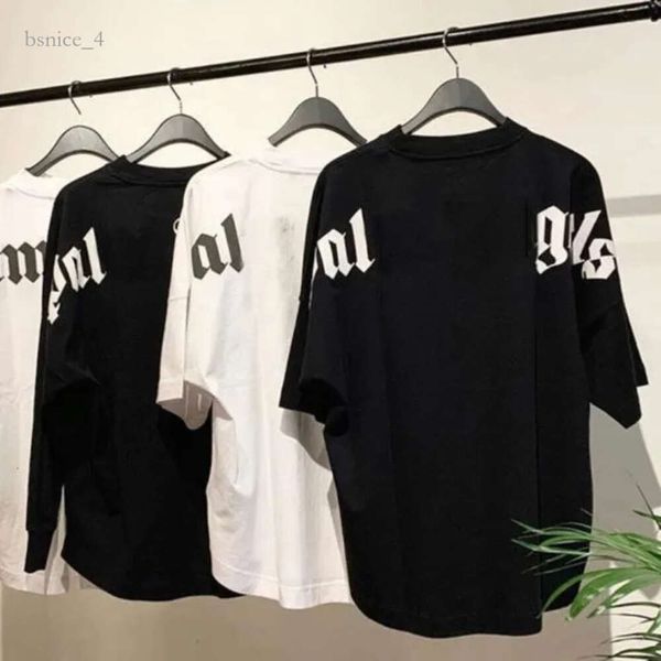 Designer Palm Angles T-shirt Marque De Luxe Vêtements Chemises Lettre Pur Coton À Manches Courtes Printemps Eté Marée Hommes Femmes Tees Noir / Blanc S-XL 880