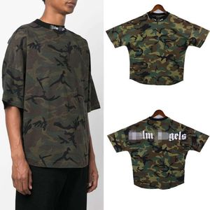 Designer PAluxury Vêtements de marque Palms Angel Back Lettre Impression T-shirt à manches courtes pour hommes et femmes High Street Camo Half