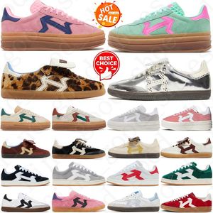 Plateforme de créateurs Chaussures de course baskets pour hommes femmes en plein air argent poney léopard rose lueur rose en velours rose rose entraîneurs