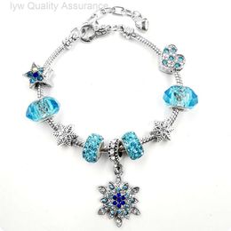 Designer Pandoras Bracelets Snowflake Fived Star Pan Family Family Bracelet Bijoux Bijoux Peach Heart Snake Os Chain Gift Crystal