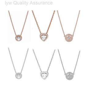 Ontwerper Pandoras ketting pan familie verzilverde koperen charme vrouwelijkheid van vrouwelijkheid sleutelbeen ketting sprankelende hart gevormde ronde diy accessoires basketen nec