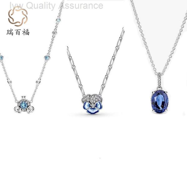 Collier pandoras de créateur Pan Jialan Collier de violon tricolore en cuivre blanc citrouille voiture en forme de coeur chaîne de collier de style féminin polyvalent avec ensemble de diamants en cadeau f