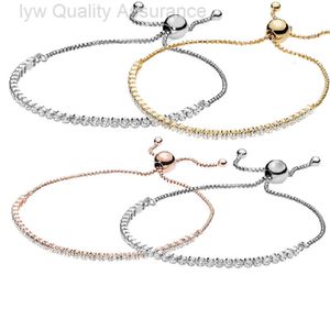 Designer pandoras ketting pannen nieuwe roségoud 925 zilveren schuifgesp verstelbare sprankelende armband diy basisarmbandaccessoires live-uitzending