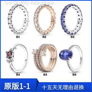 Designer Pandoras Ring Panjia S925 Pure Silver Rose Gold Christmas Style Series New Ring