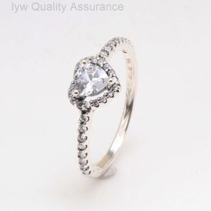 Designer Pandoras Ring Panjiadora S925 STERLING Silver Noble Heart Ring Womens Nouveau anneau de superposition en diamant en forme de cœur Ring pour femmes