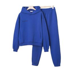 Designer Pangaia Tracksuit High Matching 2021 Spring en Autumn Cotton Letters Hoodie Sweatpants Suit8620486