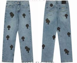 Designer Pant 24 NOUVEAU MECON DU MECON Créer un vieux pantalon droit lavé Impressions de lettres longs Jeans pour hommes