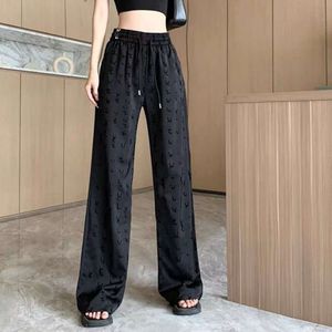 Designer Pant Women High Taille broek Letter Afdrukken Rechte broek Fashion Loose Slim Hietpants Casual Wide Leg Luxe kleding Szie S-XL