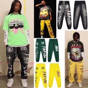 Designerbroeken Hellstar-broeken Vintage cargobroeken Joggers Joggingbroeken Cargos Joggingbroek met graffitiprint Jogger Pantalon Los katoen High Street Hip Hop Koppels