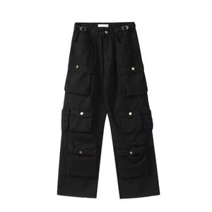 Pantalons de créateurs High Street Multi Pocket Work pour hommes Femmes Street Hip-Hop Jambe droite Pantalons décontractés amples et polyvalents