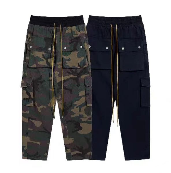 designer pantalon rhuder pantalon pantalons de survêtement poches classique rhose pantalon cargo salopette hommes pantalon mode chaîne dessiner street wear marée pantalon empilé