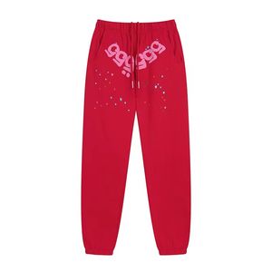 Designer broek SP5DER Young Thug 555555 Trapstar Men Women Hoge kwaliteit Schuimdruk Spider Web Graphic Pink Sweatpants Y2K S S-XLLH3ALH3A