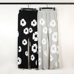 Designer broeken Vintage driedimensionale schuimbedrukte flare-joggers Harajuku geborduurde brede joggingbroeken voor heren en dames Micro Flared Pants