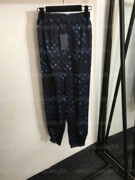 Pantalons de créateurs femmes pantalons décontractés joggings pantalons de survêtement bleu imprimé alphabet poches à glissière ceinture élastique pantalon de cordon concepteurs pantalon femmes