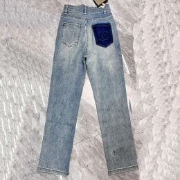 designer broeken dames Jeans dames geborduurd Negen punten denimbroek luxe slim fit jeans mode casual jeansbroek met rechte pijpen