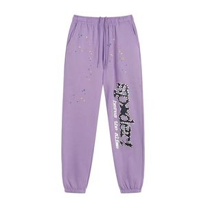 Pantalon de designer Y2K Mens Sp5der Young Thug 555555 Femmes Fomes de haute qualité Print Spider Web Graphic Pink Pantals Sweat Swear