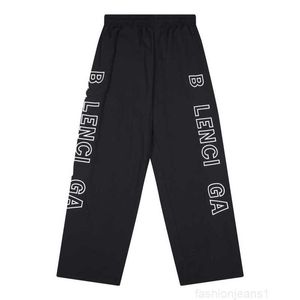 Designer Paris B Home Lettre brodée Pantalon long en maille intérieure en nylon léger et fin Pantalon large TD05