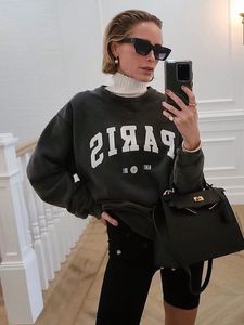 Designer Paris Lavé Sweatshirts Femmes Hiver Printemps Vêtements 2024 À Manches Longues Mode Pulls Tops Vintage Surdimensionné Femmes Sweats À Capuche Streetwear