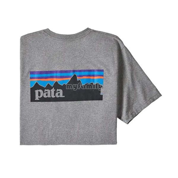 Designer Patagonie T-shirt Mens Shirt Designer T-shirts Graphic Tee Mens Tshirts Cotton Blue Black Whirt Outdoor Soyez sur pied Climb A Mountain S M L XL 2XL 3XL 730