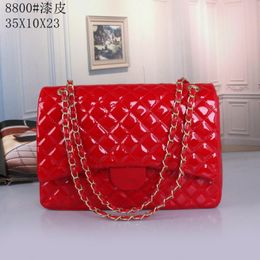 Designer sac en cuir verni luxe portefeuille chaîne sac à bandoulière rouge sac à main sac à bandoulière portable maquillage sac téléphone portable sac