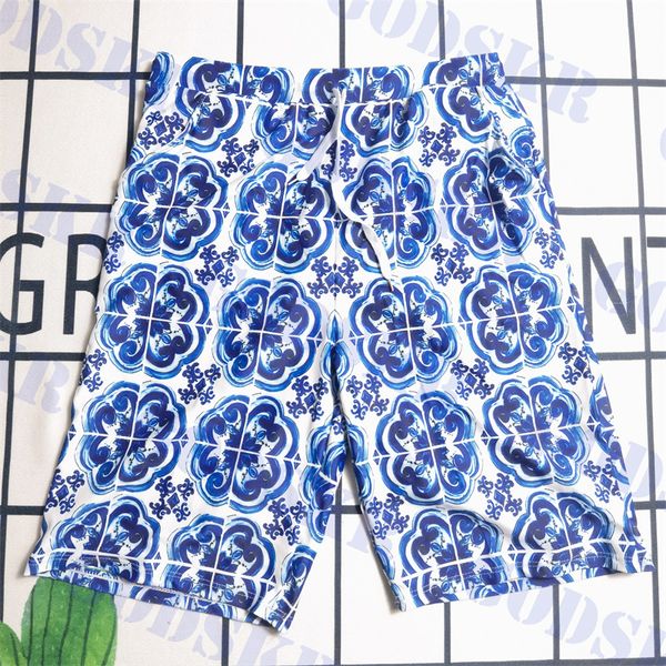 Designer Pattern Swimsuit Maillots de bain pour hommes Blue Jacquard Shorts pour hommes Loose Quick Drying Swimming Trunks