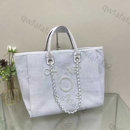 Designer Pearl ch Tote Luxury Womens Handbag Brand Brand Canvas Beach High Quality Grand Womens Handsbag