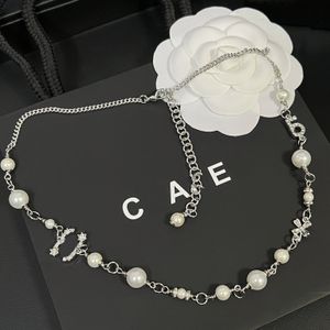 Ontwerper Parel Diamanten Ketting Ketting Boutique Stijl Kerstcadeau Ketting Romantische Vrouwen Mode-sieraden Lange Keten 925 Zilver Prachtig Ontwerp Charme Ketting