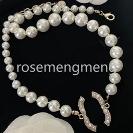 Colliers de pendants de perle de créateurs ne jamais décolorer 18 carats en cuivre en or marque de luxe à double lettre de cou collier de coullier