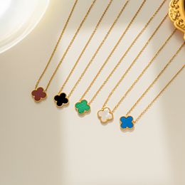 Colliers pendentif de créateur pour femmes, élégant, trèfle à 4/quatre feuilles, chaînes ras du cou, bijoux de créateur plaqués or, bijoux pour filles