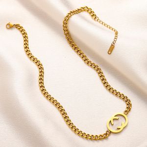 Designer hanger ketting merk brief goud Sier roestvrijstalen kettingen voor vrouwen bruiloft sieraden kerstcadeau